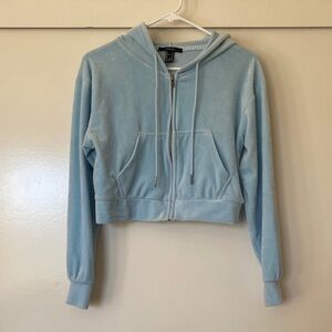 Light Blue Velour Women's Hoodie